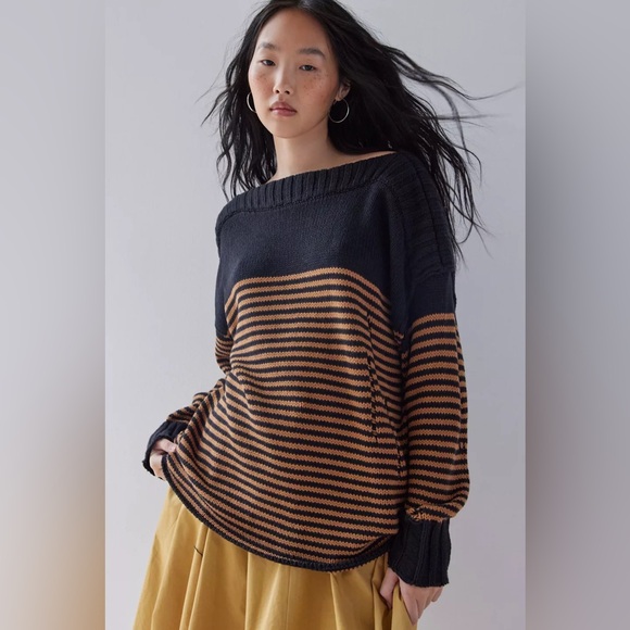 Urban Outfitters Sweaters - UO Jalen Grunge Boat Neck Pullover Sweater